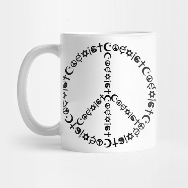 Religious Symbols Coexist Peace Sign by Sanu Designs